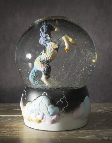 Trail Of Painted Ponies Western Dark Weather Storm Fury Horse Water Glob... - $40.99