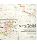 1959 Middle East Eastern Mediterranean Map National Geo Israel 24.75 x 1... - €25,74 EUR