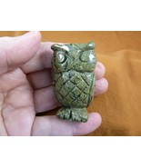 Y-BIR-OW-708 Green Jasper OWL bird gemstone figurine gem statue love OWL... - $24.99