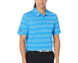 adidas Men Two-Color Stripe Polo Pulse Blue Golf Shirt Medium HM5330 - $19.60