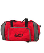 Thirty One Duffle Bag Carry On Luggage 22”  Embroidered Name JACOB red A... - €21,34 EUR