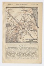 1911 ORIGINAL ANTIQUE MAP OF BAD GODESBERG / BONN NORTH RHINE WESTPHALIA... - $21.44