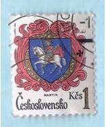   Used Czechoslovakia Postage Stamp (1984) 1K Arms of Martin - Scott #2501 - $2.99
