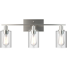 3-Light Wall Sconce Modern Bathroom Vanity Light Fixtures w/ Glass Lampshade - £80.89 GBP