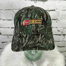 Les Schwab Tires Mens One Sz Snapback Hat Gray Green Floral Camouflage Ball Cap - £11.93 GBP