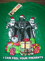 Funny Star Wars Feel Your Presents Darth Vader Christmas T-Shirt Large New - £15.82 GBP