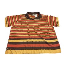 White Stag Polo Sweater Women&#39;s 22/24 Multicolor Striped Stretch Short Sleeve - £15.21 GBP