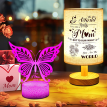 Mothers Day Gifts for Mom from Daughter Son, Personalized Table Lamp Fabric Ligh - £22.91 GBP