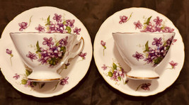 Rossetti Spring Violets Tea Cups &amp; Saucers Japan Made 6 PC - $24.00
