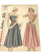 Vintage 1950s Simplicity Sewing Pattern 2357 Dress Detachable Peplum UNU... - £10.26 GBP