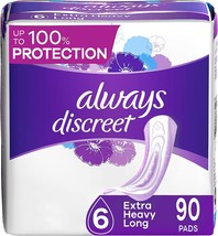 Always Discreet Adult Extra Heavy Long Incontinence Pads, Up to 100% Leak-Free P - £64.73 GBP