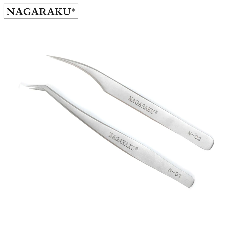 NAGARAKU 1 pair tweezers professional for eyelash extensions volume lashes  make - $35.00