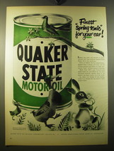 1950 Quaker State Motor Oil Ad - Finest spring tonic for your car - £14.61 GBP