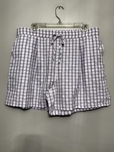 Riley &amp; Rae Women&#39;s Purple/White Checkered Drawstring Shorts Pockets XL NWT - $22.43