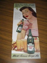 1949 Print Ad Canada Dry Ginger Ale Pretty Lady Drinks with Straw from B... - £7.81 GBP