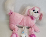 Puppy Surprise 2014 Just Play Pink Mom Dog Plush with 3 Puppies Pink White - £6.60 GBP