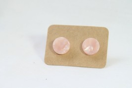 Statement Earrings - Acrylic Stud (new) ROUND - PEARLY PINK   3/8&quot; - £6.49 GBP