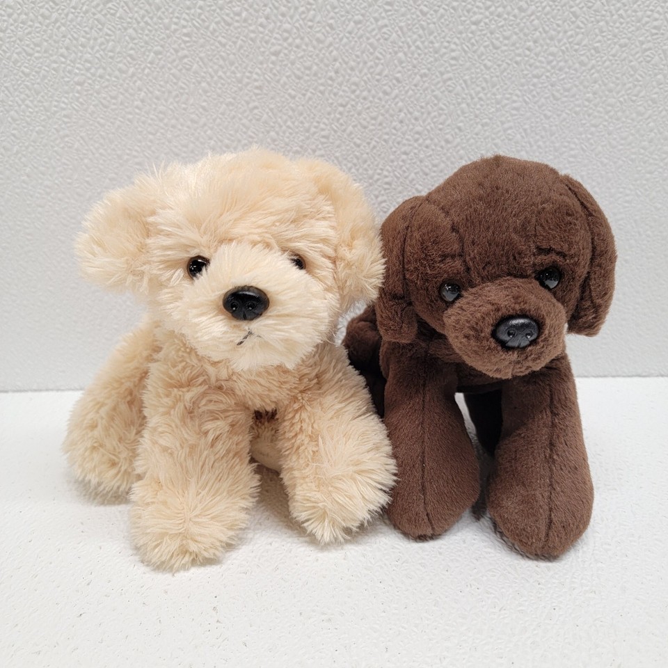 Aurora Golden Yellow Lab Retriever &amp; Chocolate Lab Puppy Dog Plush - $22.19