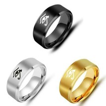 Fashionable Stainless Steel, Eye of Horus Egyptian Themed Ring - Unisex - $13.99