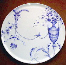 Wedgwood Harmony Large Cake Tart Plate 12.75&quot; Blue Floral Swags England New - $64.25