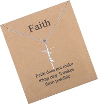 Faith Cross Necklace Hope Loved Strength Pendant Y - $44.18