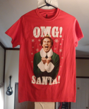 Elf The Movie Omg Santa Will Farrel As Elf T Shirt Size Small Red - £7.72 GBP