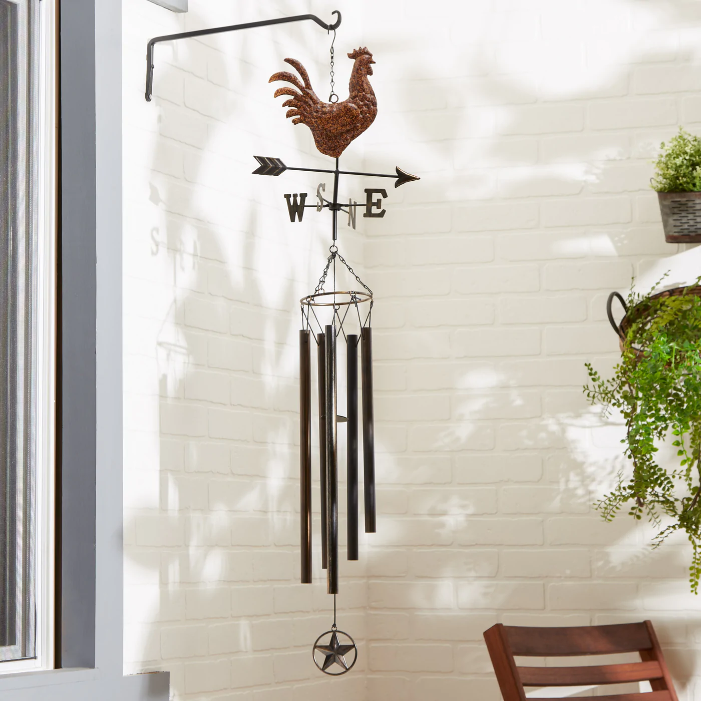 WEATHERVANE WIND CHIME - COPPER ROOSTER - £60.14 GBP