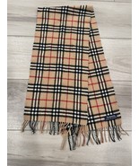 Burberrys of London Vintage Tan Nova Check Lambswool Flannel Scarf England - $74.24