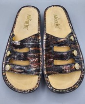 ALEGRIA Fiona Black &amp; Brown Earthen Womens Slip On Sandals #FIO-252 Size 7-7 1/2 - £33.08 GBP