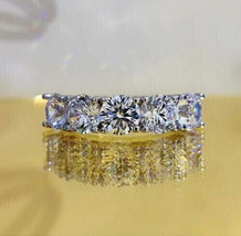 Round Cut Moisssanite Five Stone Women&#39;s Engagement Ring 14K white Gold Finish - £72.15 GBP