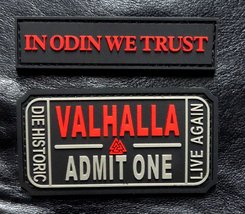 Ticket to Valhalla Admit One in Odin We Trust Patch (PVC Rubber-Red/YN2-Bundle) - £11.95 GBP