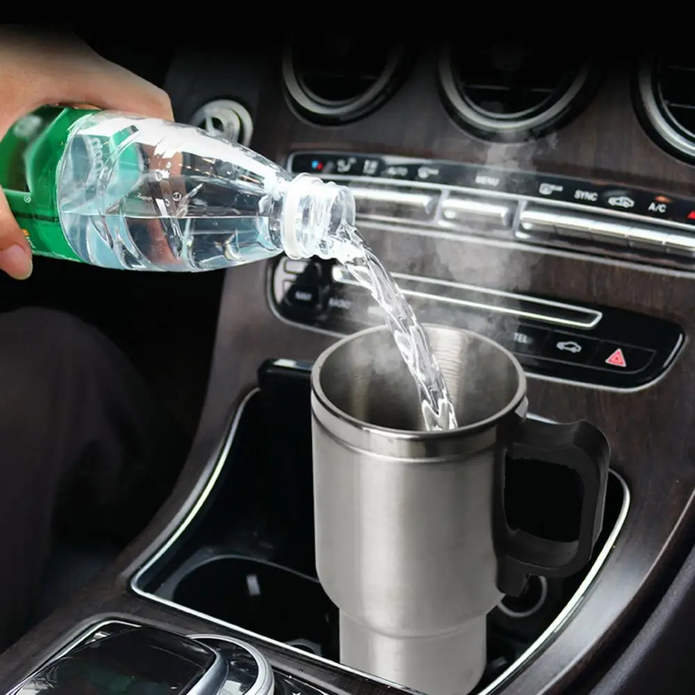 500ML 12V Car Vehicle Heating Water Cup Stainless Steel Kettle Coffee Heated M - £18.78 GBP