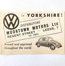 1954 Volkswagen Moortown Motors Advertisement Import Automobilia E89F1 - $374.91 MXN