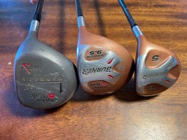 LOT OF 3 - TaylorMade 8.5 Midsize 1, Burner SuperSteel Driver &amp; 5 Wood Clubs, RH - £46.73 GBP
