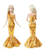 Shiny Fishtail Dress For Barbie Doll Evening Party Outfit Long Gown Kids... - £7.82 GBP