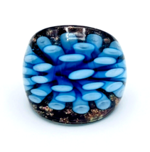 Domed Chunky Art Glass Ring Size 5 - £12.46 GBP
