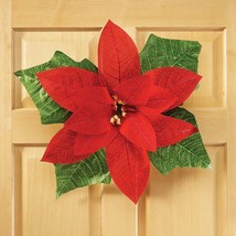 22.5 in Giant Christmas Poinsettia Wall Door Mantel Entryway Holiday Dec... - $19.84