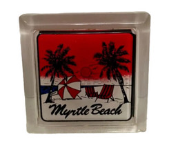 Myrtle Beach South Carolina Beach Acrylic Souvenir Fridge Magnet Vtg 1.7... - £3.06 GBP