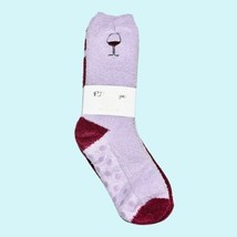 PJ Salvage Socks Pink Lilac Fuzzy Fun Wine Holiday Cottagecore Gift Winter! - $36.83