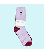 PJ Salvage Socks Pink Lilac Fuzzy Fun Wine Holiday Cottagecore Gift Winter! - $36.83