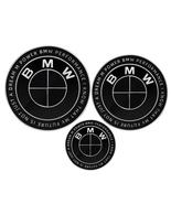 3Pcs BMW KITH Emblems Hood &amp; Trunk Badge Black - 82mm+74mm+45mm - E30 E3... - $25.69 CAD