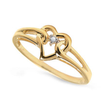 Round Cut Birlliant Moissanite 14K Yellow Gold Plated Heart Love Promise Ring - $74.79