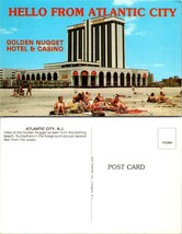 New Jersey Atlantic City Golden Nugget Hotel &amp; Casino Beach Vintage Postcard - £7.39 GBP