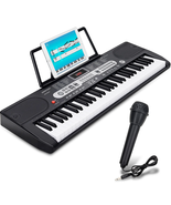 Piano 61 Key Electronic Keyboard Electric Digital Music With Microphone ... - $110.26 CAD