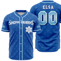 Custom Baseball Jersey Frozen Snow Queen Unisex Shirt Birthday Mothers Day Gift - £15.89 GBP+