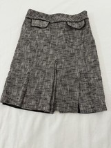 Ann Taylor Loft Women’s Classic A-Line Black & Gray Bottom Pleated Skirt Size 0 image 5