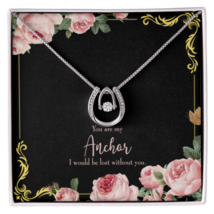 To My Girlfriend Lost Without You Lucky Horseshoe Necklace Message Card 14k w C - £40.77 GBP+