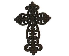 Cast Iron Ornate Inspirational Wall Cross - £7.98 GBP