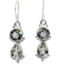 adorable Green Amethyst 925 Sterling Silver Green Earring genuine supply CA gift - £25.33 GBP