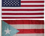 Ant Enterprises Moon USA and Puerto Rico Light Flag 3x5 Embroidered 2 Do... - $39.88